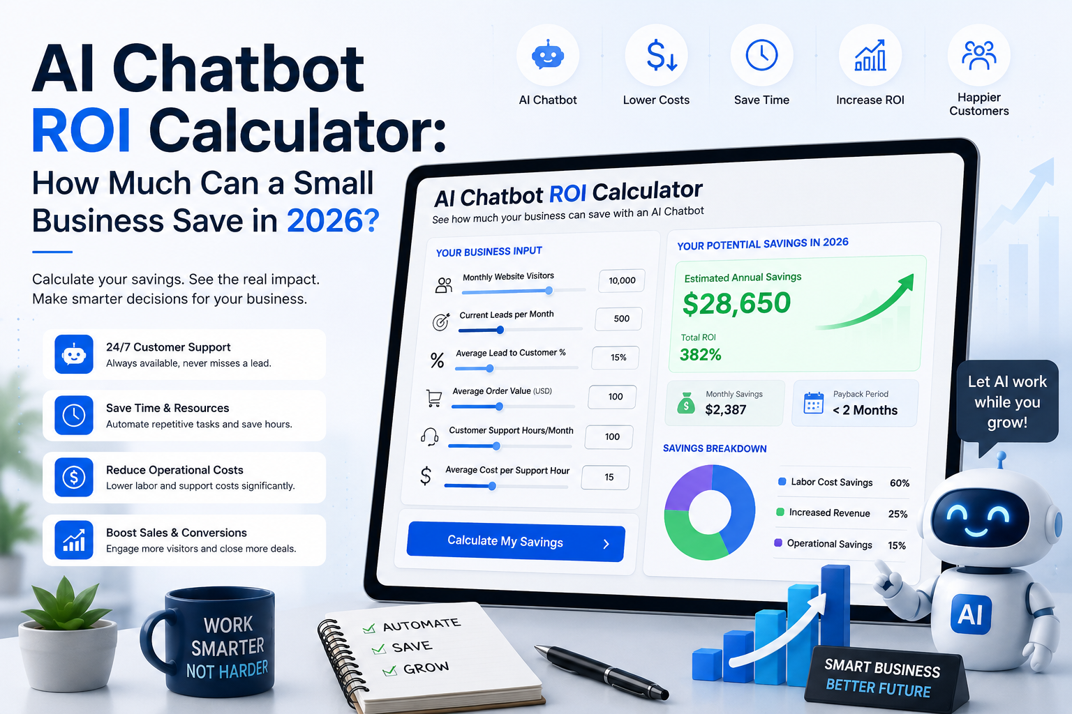 AI Chatbot ROI Calculator: How Much Can a Small Business Save in 2026?