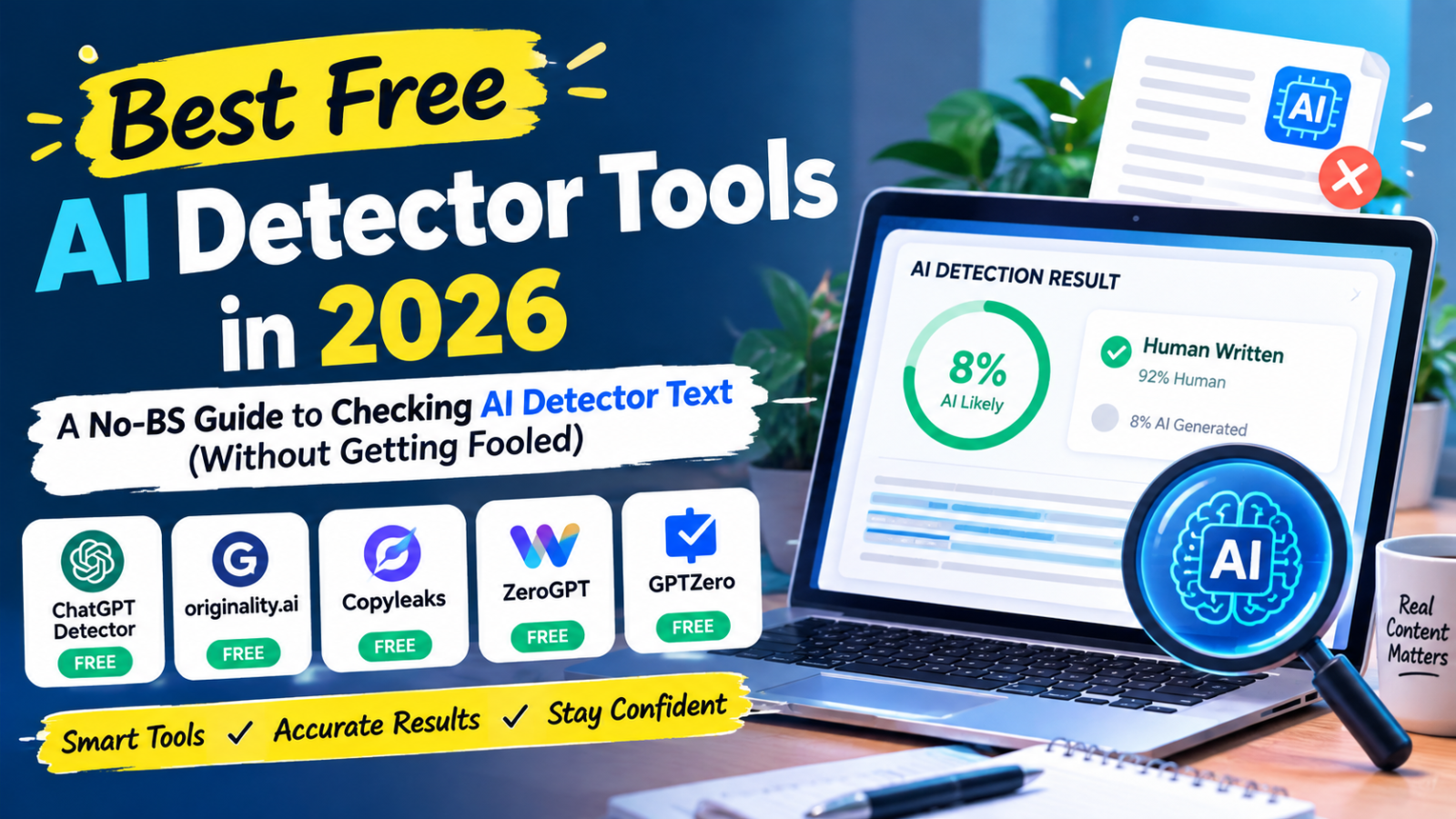 Best Free AI Detector Tools in 2026: A No-BS Guide to Checking AI Detector Text (Without Getting Fooled)